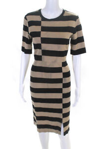 DEREK LAM Womens Offset Stripe Dress Size 10 11593489
