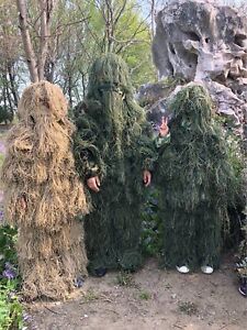 Children Camouflage Clothing Set Ghillie Suit for Hunting Cosplay CS Games