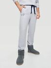 Peter Alexander Men's Grey Marle Quilted Fleece Sweat Pants  Size Xxl