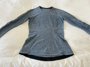 Lululemon | Women’s SZ 6 | Runderful Long Sleeve Top | Heathered Blue Run Pocket - Picture 1 of 9