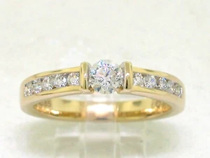 Venta Anillo Banda Brillante 585 Oro Amarillo 14Kt 11 Brillantes 0,50ct Top Wesselton - Imagen 1 de 8