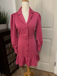 NWT Adelyn Rae Women's Patricia Button Front Blazer Dress Fuschia Barbie Size S - Picture 1 of 4