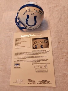 JOHNNY UNITAS signed COLTS mini helmet JSA COA Full Letter LOA - Picture 1 of 5