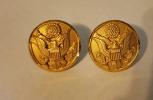 2 VTG Suit Military Shank Eagle Waterbury Buttons Replacement Gold Tone 7/8" - Picture 1 of 2