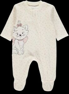 Baby Girls Disney The Aristocats Marie Cream Fleece All in One Outfit 