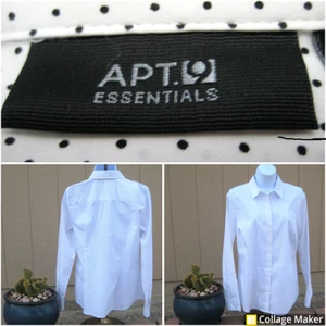 APT. 9 Essentials LG. Blusa manga lunares abotonada elástica talla 10 - nueva sin etiquetas - Imagen 1 de 8