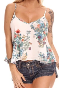 On Trend for Less Damen-Design-Top mit Blumenmuster weiß - Bild 1 von 2