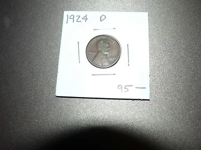 1924 D Small Cent Lincoln Wheat Antique Vintage Coin EF - Image 1 of 2
