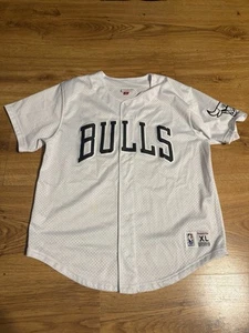 Camiseta de béisbol Mitchell & Ness Chicago Bulls bordada auténtica para hombre XL - Imagen 1 de 5