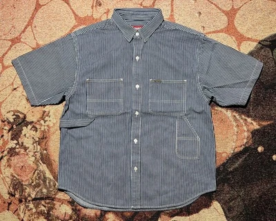Camisa de pintor de mezclilla Supreme holgada S/S a rayas mediana nueva Foto 1 de 3