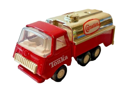 Vintage Tonka Carnation Milk Tanker Truck #903 1978 Red & Chrome Foto 1 de 4