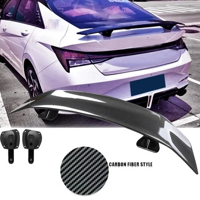 For Hyundai Elantra Sedan Carbon Fiber 46 Car Rear Trunk Spoiler Lip Wing Racing - Image 1 of 4