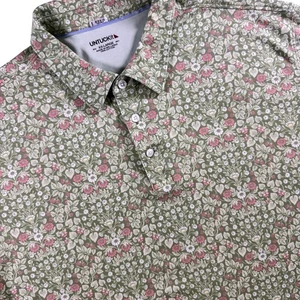 UNTUCKit Morris Polo Shirt Green Floral Men's XXL Soft Cotton - Picture 1 of 8