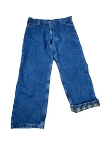 Jeans Carhartt Vintage Para Hombre 44x30 Azul Denim Calce Relajado Franela Forrados Rectos - Imagen 1 de 11