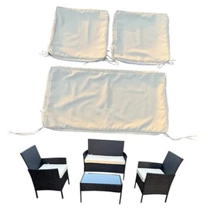 3 Pack Outdoor Patio Furniture Cushion Covers Set, Replacement Slipcovers Beige - Picture 1 of 7