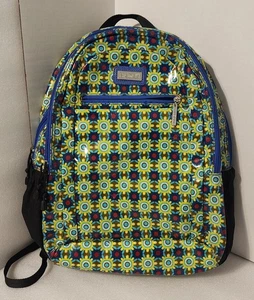 Mochila grande con cremallera HADAKI con bolsillos laterales diseño floral brillante verde azul - Imagen 1 de 24