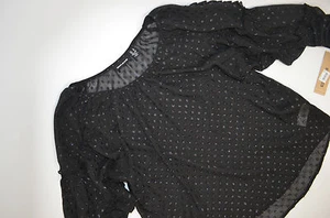 DKNY Jeans Damen Bluse schwarz transparent Größe S Small - Bild 1 von 7