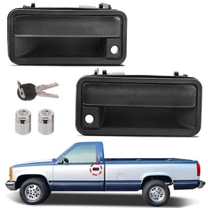 Exterior Door Handles With Locks For Gmc Chevrolet Trucks 1988-2000 Replacement - Picture 1 of 9
