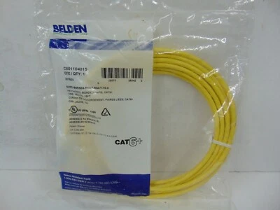 New Unopened. Lot of 4 Belden 15 ft CAT6+ Network Ethernet Patch Cable - Image 1 of 2