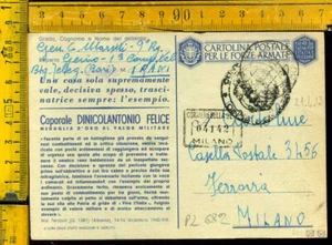 Seconda Guerra Franchigia Medaglia D' Oro F. Dinicolantonio Posta Militare Trani - Foto 1 di 2