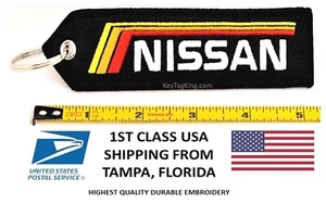 Nissan Double Sided Keyring Personalised Embroidered Keychain Durable Key Fob - Picture 1 of 13