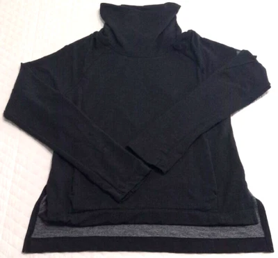 Adidas Women's Small Sweatshirt Cowl Neck Athleisure Jogging Heather Black - Image 1 of 4