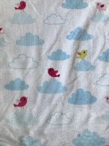 Circo Weiß Velours Blau Wolke Sherpa Babydecke Lovey Rosa Grün Vögel - Bild 1 von 3
