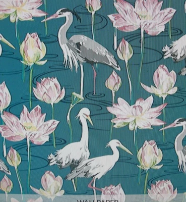 Papel pintado verde azulado A Street Prints Barton Brewster HERON NUEVO EN PAQUETE 60 pies cuadrados 9 yardas Foto 1 de 4