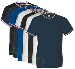 T-SHIRT MANICA CORTA MAGLIA BANDIERA ITALIA ITALY COTONE UOMO PAYPER FLAG - Picture 1 of 8