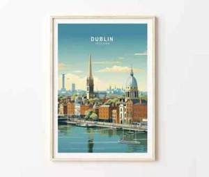 Dublin Irland Reiseposter, Dublin Irland Posterdruck, Irland Custom Travel - Bild 1 von 4