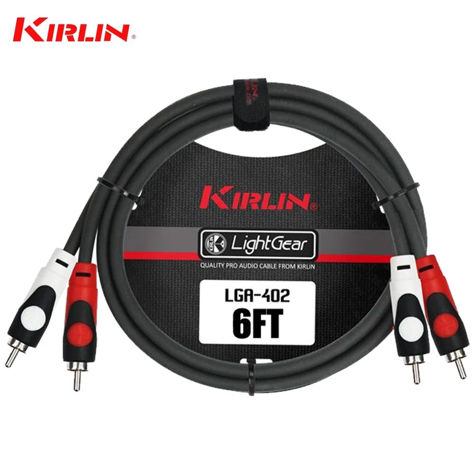 Cable de conexión macho enchufe fono RCA doble Kirlin 6 pies LightGear codificado por colores Foto 1 de 1