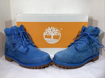 Botas impermeáveis Timberland Youth tamanho 6 UE 39 azul premium 6 polegadas AJ-635 - Imagem 1 de 4