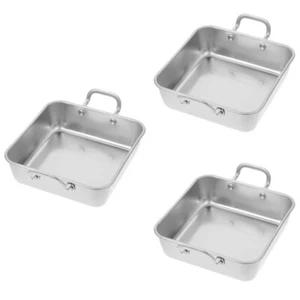 3 Pack Edelstahl -Quadratscheibe Backbleche Aus Backform Mit Schnellverschluss - Bild 1 von 12