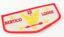 Vintage Nentico Lodge 12 White OA Order Arrow WWW Boy Scouts America Flap Patch