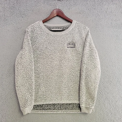 Gonzaga Bulldogs Sherpa Sweater Mens S Small Light Gray Pullover Sweatshirt Cover