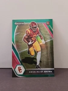 Amon-Ra St. Brown 2021 Panini Prizm Draft Picks Green Prizm SP #133 RC - Picture 1 of 2
