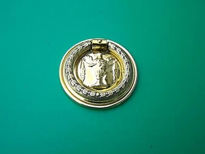 DROP PULLS SINGLE POST RING PULL URN SOLID BRASS 1 1 3/4 " DIA - Picture 1 of 4