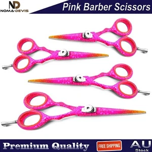 4 PCS Set Hairdressing Scissors Pink Color Barber Salon Hair Cutting Shears CE - Picture 1 of 5