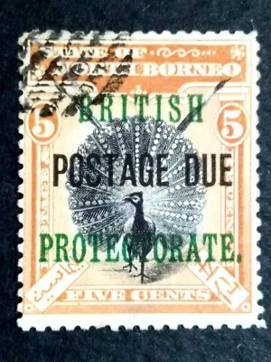 North Borneo 1902-1903 Overprint Postage Due & British Protectorate 5c - 1v Used - Image 1 of 2