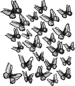 20 Pieces 2 Sizes Butterfly Patches Butterfly Lace Applique Embroidery Double La - Picture 1 of 8