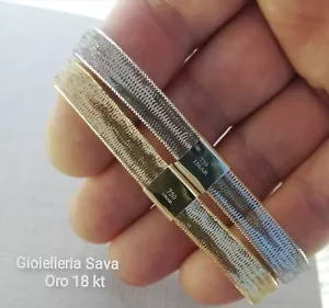 Bracciale Elastico Donna Uomo in Oro Giallo o Bianco 750 18 kt Nuovo - Imagen 1 de 12