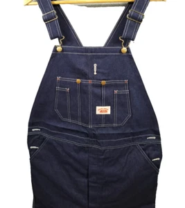 Round House Bib Overalls Mens 38x36 Dark Wash Denim Unisex Cotton Farmer - Picture 1 of 9