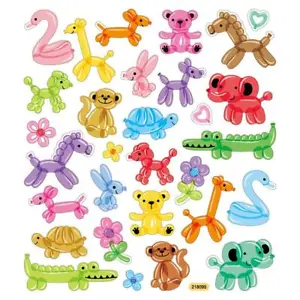 Scrapbooking Crafts Stickers Animals Made Out of Balloons Swan Bear Dog Elephant