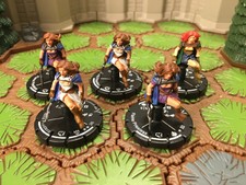 5 Figure Flame Priestess Dark Riders Mage Knight Lot D&D, Pathfinder, RPG, Clix