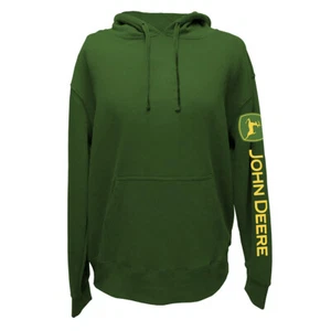 John Deere Mens/Unisex Sz XXL Cotton Logo Fleece Hoodie/Hooded Jumper Green - Picture 1 of 2
