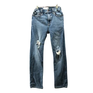 Abercrombie Kids Skinny Jean 13/14 Blue Distressed Slim Medium Wash Adjustable - Picture 1 of 8