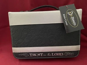 Divinity Bible Cover Trust In The Lord Proverbs 3:5 Black/Silver Leatherlook L - Picture 1 of 8