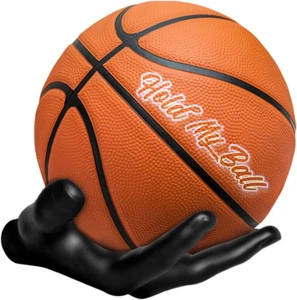 Soporte de pelota de mano esculpido montado en la pared - Expositor para baloncesto, voleibol, S - Imagen 1 de 12