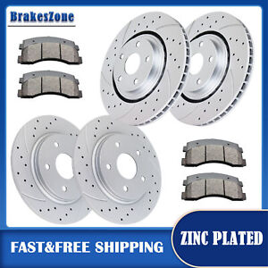 302mm Front 305mm Rear Brake Rotors Pads fit for Chrysler Town & Country Slotted