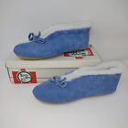 Vintage Ladies Sioux Mox Meyer Pak Blue Slippers Size 8 Made In USA New OldStock